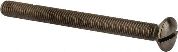 Value Collection - M8x1.25 Metric Coarse, 90mm OAL Slotted Drive Machine Screw - Oval Head, Grade 18-8 & A2 Stainless Steel, Uncoated, Without Washer - Benchmark Tooling