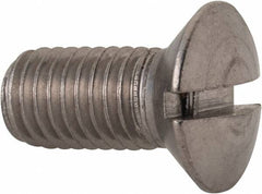 Value Collection - M10x1.50, 20mm OAL Slotted Drive Machine Screw - Oval Head, Grade 18-8 & A2 Stainless Steel, Uncoated, Without Washer - Benchmark Tooling