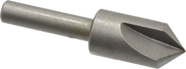 Keo - 1/2" Head Diam, 1/4" Shank Diam, 3 Flute 90° High Speed Steel Countersink - Bright Finish, 2" OAL, Single End, Straight Shank, Right Hand Cut - Benchmark Tooling