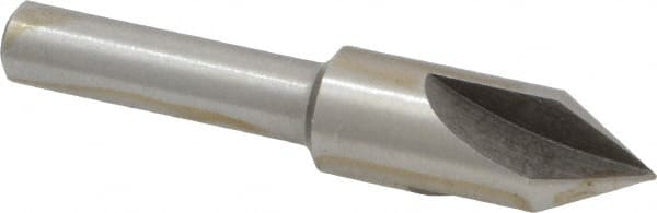 Interstate - 3/8" Head Diam, 1/4" Shank Diam, 3 Flute 60° High Speed Steel Countersink - Benchmark Tooling