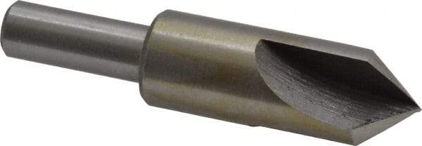 Interstate - 5/8" Head Diam, 3/8" Shank Diam, 3 Flute 82° High Speed Steel Countersink - Bright Finish, 2-3/4" OAL, Single End, Straight Shank, Right Hand Cut - Benchmark Tooling