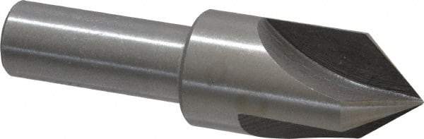 Interstate - 3/4" Head Diam, 1/2" Shank Diam, 3 Flute 82° High Speed Steel Countersink - Bright Finish, 2-3/4" OAL, Single End, Straight Shank, Right Hand Cut - Benchmark Tooling