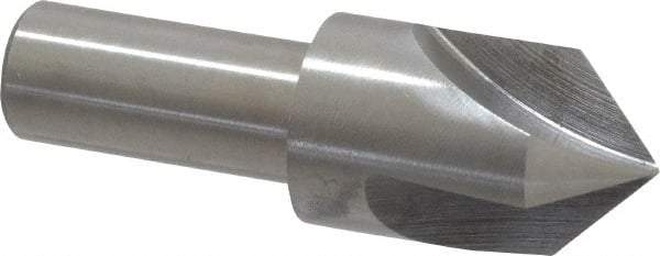 Interstate - 3/4" Head Diam, 1/2" Shank Diam, 3 Flute 90° High Speed Steel Countersink - Bright Finish, 2-3/4" OAL, Single End, Straight Shank, Right Hand Cut - Benchmark Tooling