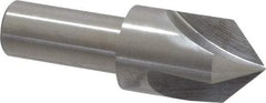 Interstate - 3/4" Head Diam, 1/2" Shank Diam, 3 Flute 90° High Speed Steel Countersink - Bright Finish, 2-3/4" OAL, Single End, Straight Shank, Right Hand Cut - Benchmark Tooling