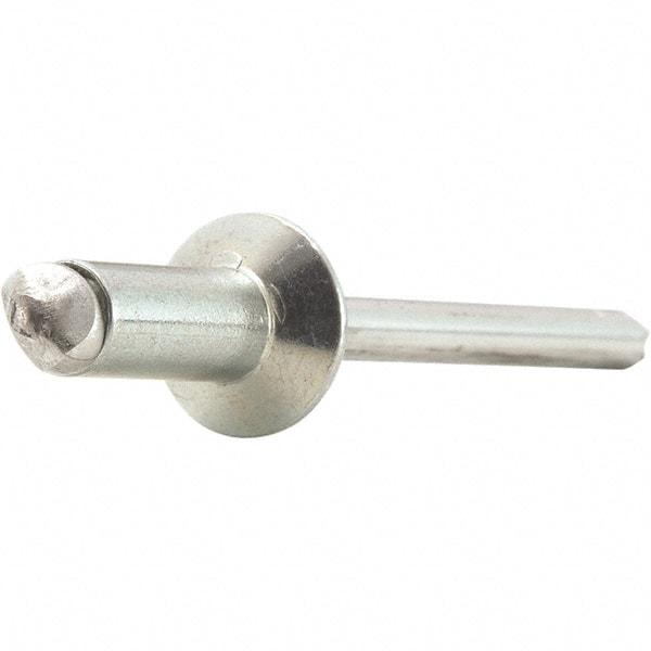 STANLEY Engineered Fastening - Size 4 Countersunk Head Steel Open End Blind Rivet - Steel Mandrel, 0.063" to 1/8" Grip, 1/8" Head Diam, 0.129" to 0.133" Hole Diam, 0.078" Body Diam - Benchmark Tooling