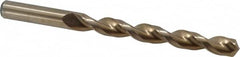 Cleveland - 7/16" 135° Cobalt Jobber Drill - Oxide/Gold Finish, Right Hand Cut, Parabolic Flute, Straight Shank, 5-1/2" OAL, Split Point - Benchmark Tooling