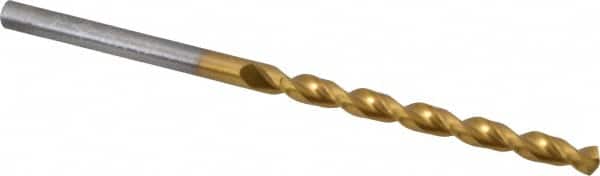 Cleveland - #29 135° Cobalt Jobber Drill - TiN Finish, Right Hand Cut, Parabolic Flute, Straight Shank, 2-7/8" OAL, Split Point - Benchmark Tooling