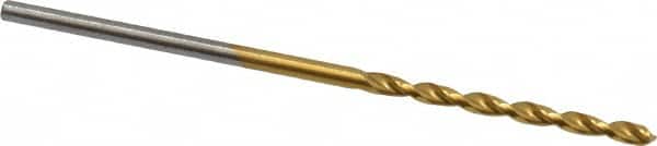 Cleveland - #52 135° Cobalt Jobber Drill - TiN Finish, Right Hand Cut, Parabolic Flute, Straight Shank, 1-7/8" OAL, Split Point - Benchmark Tooling