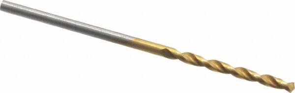 Cleveland - 1.5mm 135° Cobalt Jobber Drill - TiN Finish, Right Hand Cut, Parabolic Flute, Straight Shank, 1.575" OAL, Split Point - Benchmark Tooling