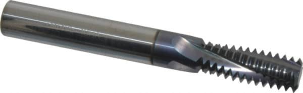 Scientific Cutting Tools - 3/4-10 UNC, 0.495" Cutting Diam, 4 Flute, Solid Carbide Helical Flute Thread Mill - Internal Thread, 1.34" LOC, 4" OAL, 1/2" Shank Diam - Benchmark Tooling