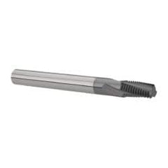 Scientific Cutting Tools - 1/16-27, 1/8-27 NPT, 0.222" Cutting Diam, 3 Flute, Solid Carbide Helical Flute Thread Mill - Internal/External Thread, 0.461" LOC, 2-1/2" OAL, 1/4" Shank Diam - Benchmark Tooling