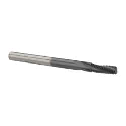 Accupro - 1/4-28 UNF, 0.18" Cutting Diam, 3 Flute, Solid Carbide Helical Flute Thread Mill - Internal Thread, 1/2" LOC, 2-1/2" OAL, 3/16" Shank Diam - Exact Industrial Supply