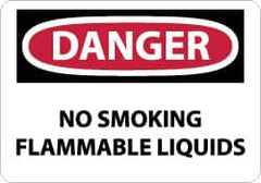 NMC - "Danger - No Smoking - Flammable Liquids", 10" Long x 14" Wide, Rigid Plastic Safety Sign - Rectangle, 0.05" Thick, Use for Accident Prevention - Benchmark Tooling