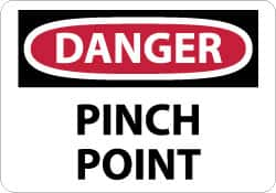 NMC - "Danger - Pinch Point", 10" Long x 14" Wide, Rigid Plastic Safety Sign - Rectangle, 0.05" Thick, Use for Accident Prevention - Benchmark Tooling