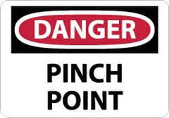 NMC - "Danger - Pinch Point", 10" Long x 14" Wide, Rigid Plastic Safety Sign - Rectangle, 0.05" Thick, Use for Accident Prevention - Benchmark Tooling