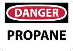 NMC - "Danger - Propane", 10" Long x 14" Wide, Rigid Plastic Safety Sign - Rectangle, 0.05" Thick, Use for Hazardous Materials - Benchmark Tooling