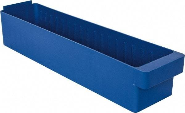 Quantum Storage - 23-7/8" Deep, Blue High-Impact Polystyrene Drawer Bin - 4-5/8" High x 5-9/16" Wide x 23-7/8" Long - Benchmark Tooling