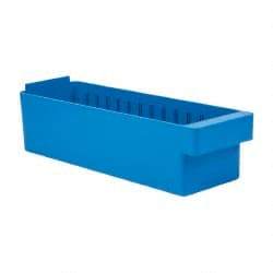 Quantum Storage - 17-5/8" Deep, Blue High-Impact Polystyrene Drawer Bin - 4-5/8" High x 5-9/16" Wide x 17-5/8" Long - Benchmark Tooling