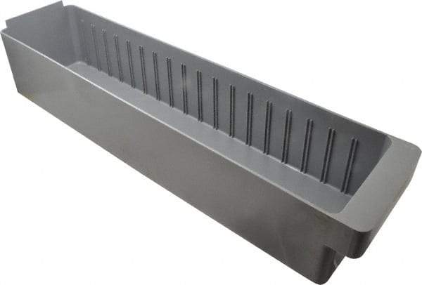 Quantum Storage - 23-7/8" Deep, Gray High-Impact Polystyrene Drawer Bin - 4-5/8" High x 5-9/16" Wide x 23-7/8" Long - Benchmark Tooling