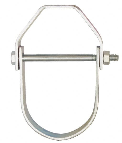 Empire - 3-1/2" Pipe, 1/2" Rod, Carbon Steel Adjustable Clevis Hanger - Electro Galvanized - Benchmark Tooling