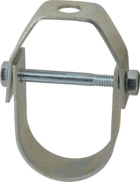 Empire - 1-1/4" Pipe, 3/8" Rod, Carbon Steel Adjustable Clevis Hanger - Electro Galvanized - Benchmark Tooling