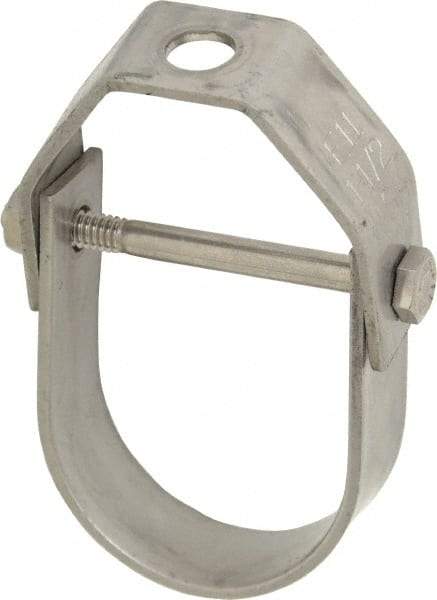 Empire - 1-1/2" Pipe, 3/8" Rod, Grade 304 Stainless Steel Adjustable Clevis Hanger - Benchmark Tooling