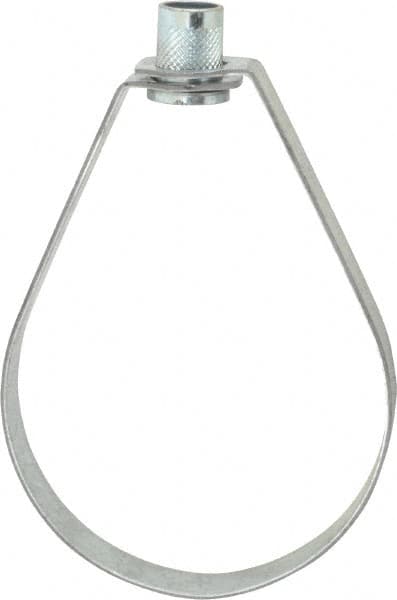 Empire - 4" Pipe, 5/8" Rod, Carbon Steel Emlok Swivel Ring Hanger - Pre-Galvanized, 1,250 Lb Capacity - Benchmark Tooling