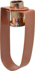 Empire - 3/4" Pipe, 3/8" Rod, Carbon Steel Emlok Swivel Ring Hanger - Copper Plated, 400 Lb Capacity - Benchmark Tooling