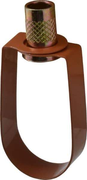 Empire - 1" Pipe, 3/8" Rod, Carbon Steel Emlok Swivel Ring Hanger - Copper Plated, 600 Lb Capacity - Benchmark Tooling