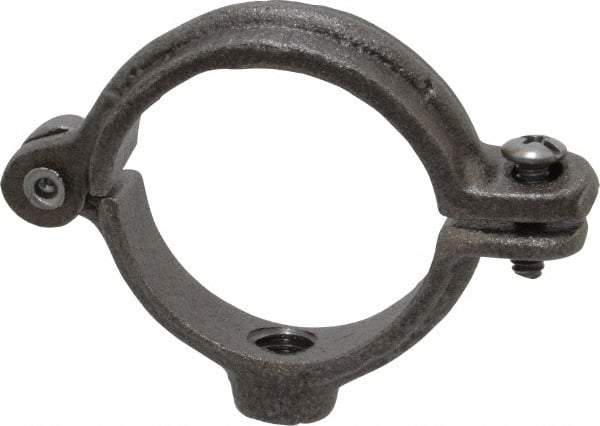 Empire - 1-1/4" Pipe, 3/8" Rod, Malleable Iron Split Ring Hanger - Black, 180 Lb Capacity - Benchmark Tooling