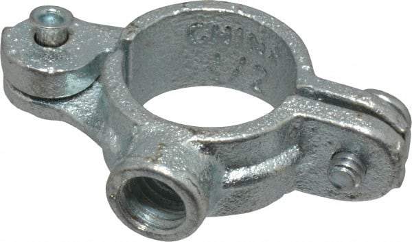 Empire - 1/2" Pipe, 3/8" Rod, Malleable Iron Split Ring Hanger - Electro Galvanized, 180 Lb Capacity - Benchmark Tooling