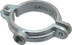 Empire - 1-1/2" Pipe, 3/8" Rod, Malleable Iron Split Ring Hanger - Electro Galvanized, 180 Lb Capacity - Benchmark Tooling