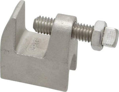 Empire - 3/4" Max Flange Thickness, 3/8" Rod Top Beam Clamp - 350 Lb Capacity, 304 Stainless Steel - Benchmark Tooling