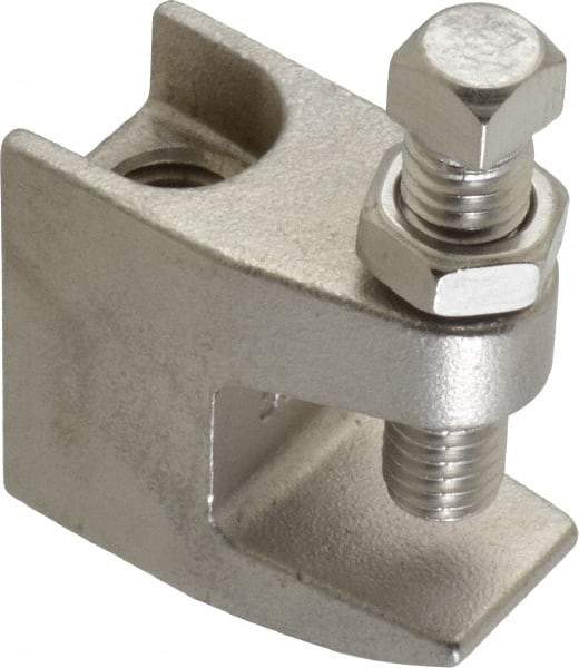 Empire - 3/4" Max Flange Thickness, 1/2" Rod Top Beam Clamp - 470 Lb Capacity, 304 Stainless Steel - Benchmark Tooling