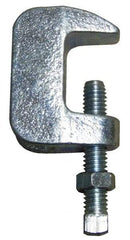 Empire - 1-1/4" Max Flange Thickness, 3/4" Rod Wide Jaw Top Beam Clamp - 900 Lb Capacity, Ductile Iron - Benchmark Tooling