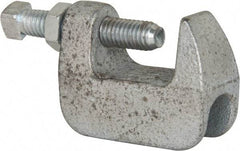 Empire - 1-1/4" Max Flange Thickness, 3/8" Rod Wide Jaw Top Beam Clamp - 400 Lb Capacity, Ductile Iron - Benchmark Tooling