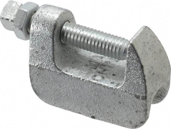 Empire - 1-1/4" Max Flange Thickness, 1/2" Rod Wide Jaw Top Beam Clamp - 500 Lb Capacity, Ductile Iron - Benchmark Tooling