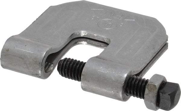 Empire - 3/4" Max Flange Thickness, 3/8" Rod C-Clamp with Locknut - 400 Lb Capacity, Carbon Steel - Benchmark Tooling