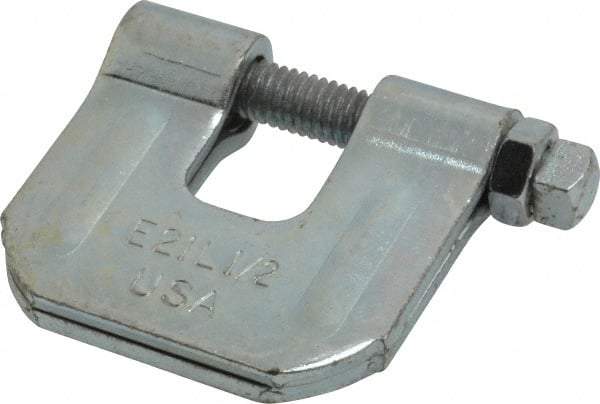 Empire - 3/4" Max Flange Thickness, 1/2" Rod C-Clamp with Locknut - 500 Lb Capacity, Carbon Steel - Benchmark Tooling