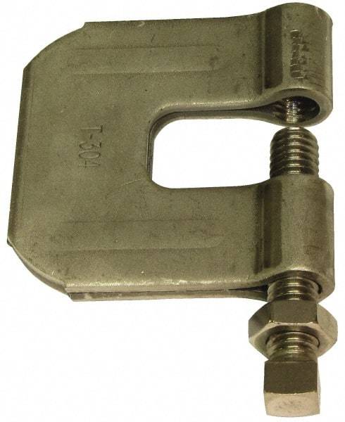 Empire - 3/4" Max Flange Thickness, 3/4" Rod C-Clamp with Locknut - 630 Lb Capacity, 304 Stainless Steel - Benchmark Tooling