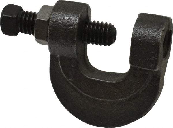 Empire - 3/4" Max Flange Thickness, 1/2" Rod C-Clamp with Locknut - 500 Lb Capacity, Ductile Iron - Benchmark Tooling