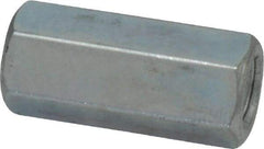 Empire - 1/4-20 Thread, 7/8" OAL Steel Standard Coupling Nut - Zinc-Plated Finish - Benchmark Tooling