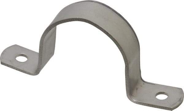 Empire - 1-1/2 Pipe, Grade 304 Stainless Steel, Pipe, Conduit or Tube Strap - 2 Mounting Holes - Benchmark Tooling