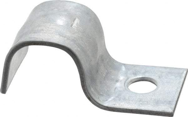 Empire - 3/8" Pipe, Carbon Steel, Electro Galvanized" Pipe or Conduit Strap - 1 Mounting Hole - Benchmark Tooling