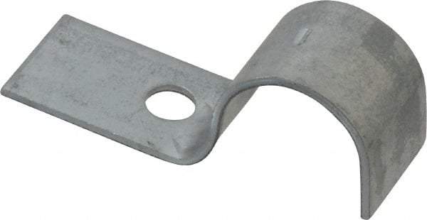 Empire - 1/2" Pipe, Carbon Steel, Electro Galvanized" Pipe or Conduit Strap - 1 Mounting Hole - Benchmark Tooling