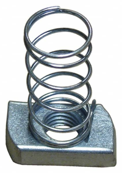 Empire - 3/4" Rod, Electro Galvanized Carbon Steel Spring Strut Nut - Used for Attaching Hanger Rod or Other Accessories to Strut - Benchmark Tooling