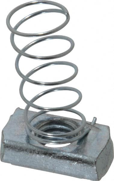 Empire - 1/2" Rod, Electro Galvanized Carbon Steel Spring Strut Nut - Used for Attaching Hanger Rod or Other Accessories to Strut - Benchmark Tooling