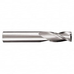 SGS - 9/64", 1/2" LOC, 3/16" Shank Diam, 2" OAL, 3 Flute, Solid Carbide Square End Mill - Single End, TiN Finish, Spiral Flute, 30° Helix, Centercutting, Right Hand Cut, Right Hand Flute, Series 5 - Benchmark Tooling