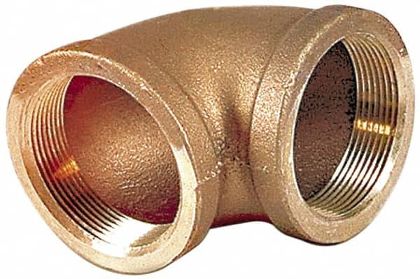 Merit Brass - Class 125, 2" Internal Pipe, Lead Free Brass 90° Elbow - FNPT x MNPT - Benchmark Tooling