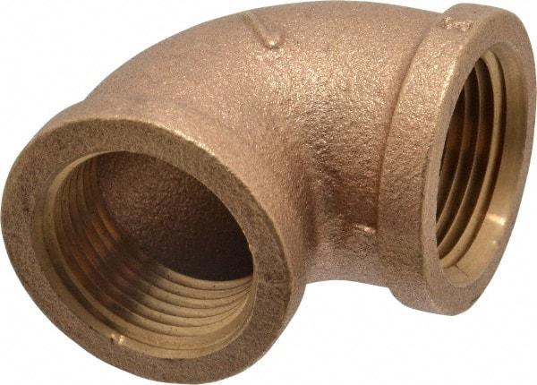 Merit Brass - Class 125, 1" Internal Pipe, Brass 90° Elbow - FNPT x FNPT - Benchmark Tooling